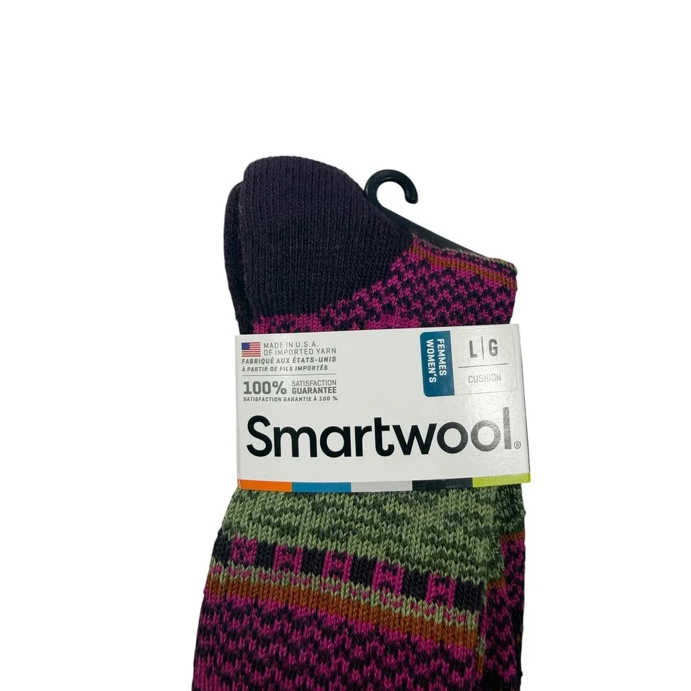 LOT2 Smartwool Womens Dazzling Wonderland Crew Socks 2 Pair Large Wool Blend NEW